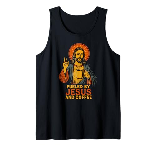 Jesus Coffee Fueled by Fun Damen Christian Faith Tank Top Jesus Coffee Fueled by Fun Damen Christian Faith Tank Top von Christian Faith Apparel Religious Clothing
