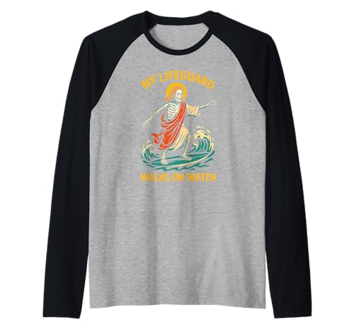 Jesus My Lifeguard Walks on Water Fun Herren Christian Faith Raglan Jesus My Lifeguard Walks on Water Fun Herren Christian Faith Raglan von Christian Faith Apparel Religious Clothing