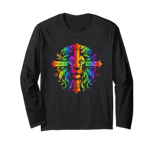 Man Of Faith Korinther 16:13 Langarmshirt von Christian Faith Inspirational Scripture Lion