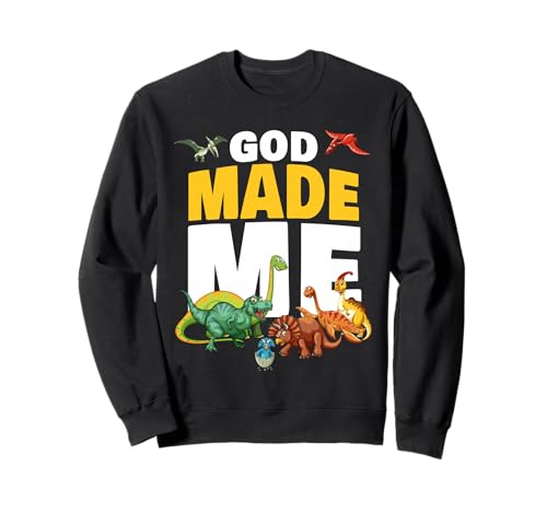 GOD Made Me – Christian Faith Kids Dinosaur Creation Sweatshirt von Christian Faith Kids Bible Verse Inspiration