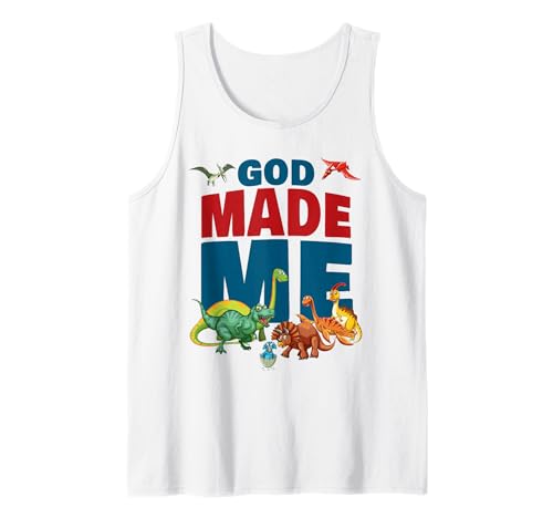 GOD Made Me – Christian Faith Kids Dinosaur Creation Tank Top GOD Made Me – Christian Faith Kids Dinosaur Creation Tank Top von Christian Faith Kids Bible Verse Inspiration