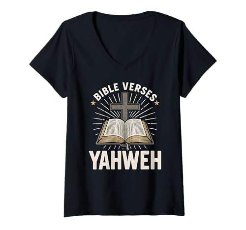 Damen Bibelvers Yahweh Vintage Herren Christian Faith T-Shirt mit V-Ausschnitt Damen Bibelvers Yahweh Vintage Herren Christian Faith T-Shirt mit V-Ausschnitt von Christian Faith Religious Bible Verse Apparel