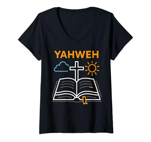 Damen Bibelvers Yahweh Vintage Herren Christian Faith T-Shirt mit V-Ausschnitt Damen Bibelvers Yahweh Vintage Herren Christian Faith T-Shirt mit V-Ausschnitt von Christian Faith Religious Bible Verse Apparel