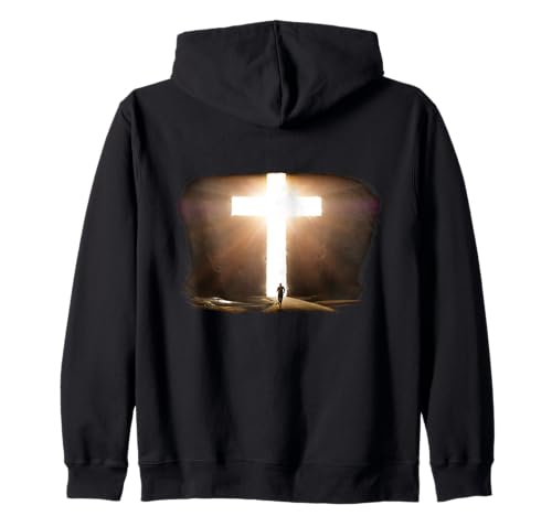 Jesus Christus Glaube Kreuz im Felsen Christian Running Men Kapuzenjacke von Christian Faith & Bible Verse Inspiration