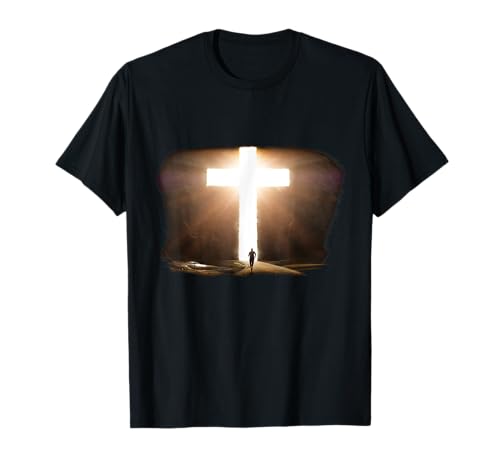 Jesus Christus Glaube Kreuz im Felsen Christian Running Men T-Shirt von Christian Faith & Bible Verse Inspiration