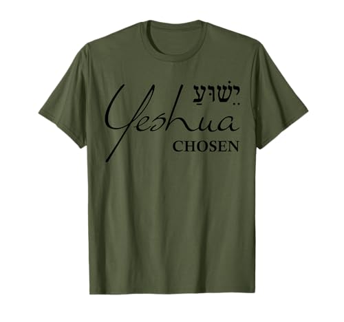 Green Chosen Yeshua Shirt Hebräisch Jesus Christliche Geschenke Männer T-Shirt Green Chosen Yeshua Shirt Hebräisch Jesus Christliche Geschenke Männer T-Shirt von Christian Gifts by Alexis Mae