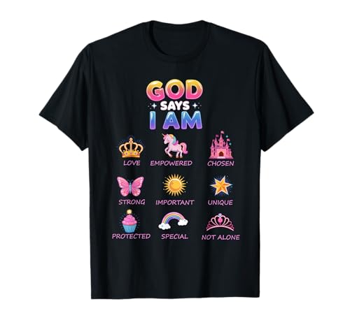 Gott sag, ich Bin Prinzessin, süßes Jesus-Mädchen, Mädchen, Kleinkind T-Shirt von Christian God Say I Am Princess Cute Jesus Gear