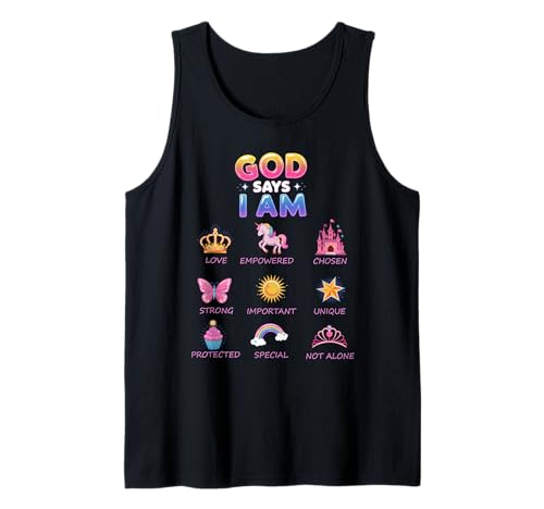 Gott sag, ich Bin Prinzessin, süßes Jesus-Mädchen, Mädchen, Kleinkind Tank Top Gott sag, ich Bin Prinzessin, süßes Jesus-Mädchen, Mädchen, Kleinkind Tank Top von Christian God Say I Am Princess Cute Jesus Gear