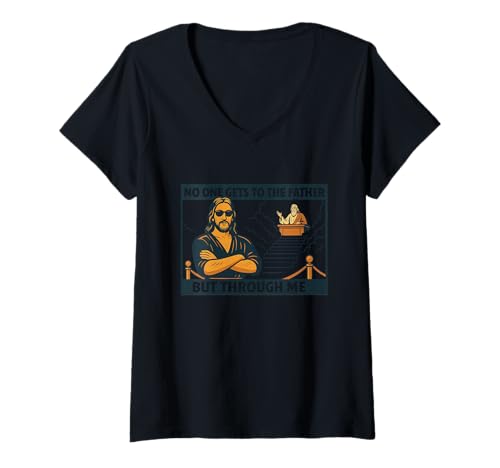 Damen Lustiger christlicher Jesus-Wippe - No One Gets to The Father T-Shirt mit V-Ausschnitt Damen Lustiger christlicher Jesus-Wippe - No One Gets to The Father T-Shirt mit V-Ausschnitt von Christian Jesus - No One Gets to the Father