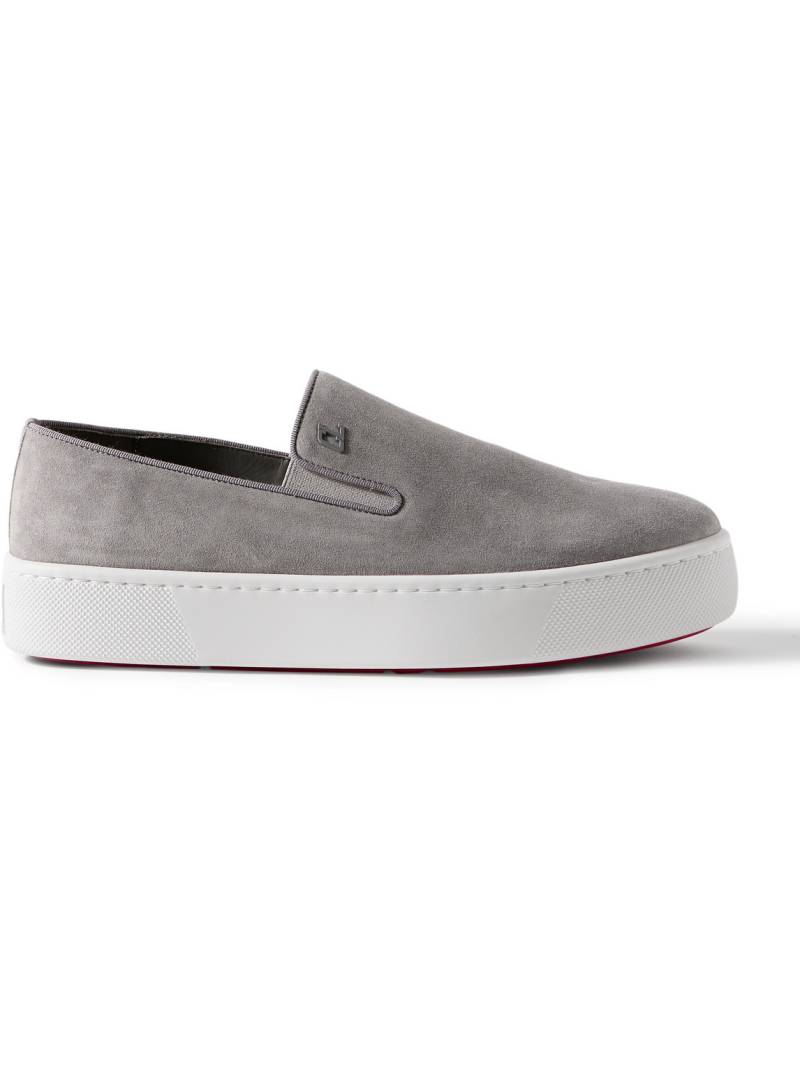 Christian Louboutin - Boatissimo Suede Slip-On Sneakers - Men - Gray - EU 41 von Christian Louboutin