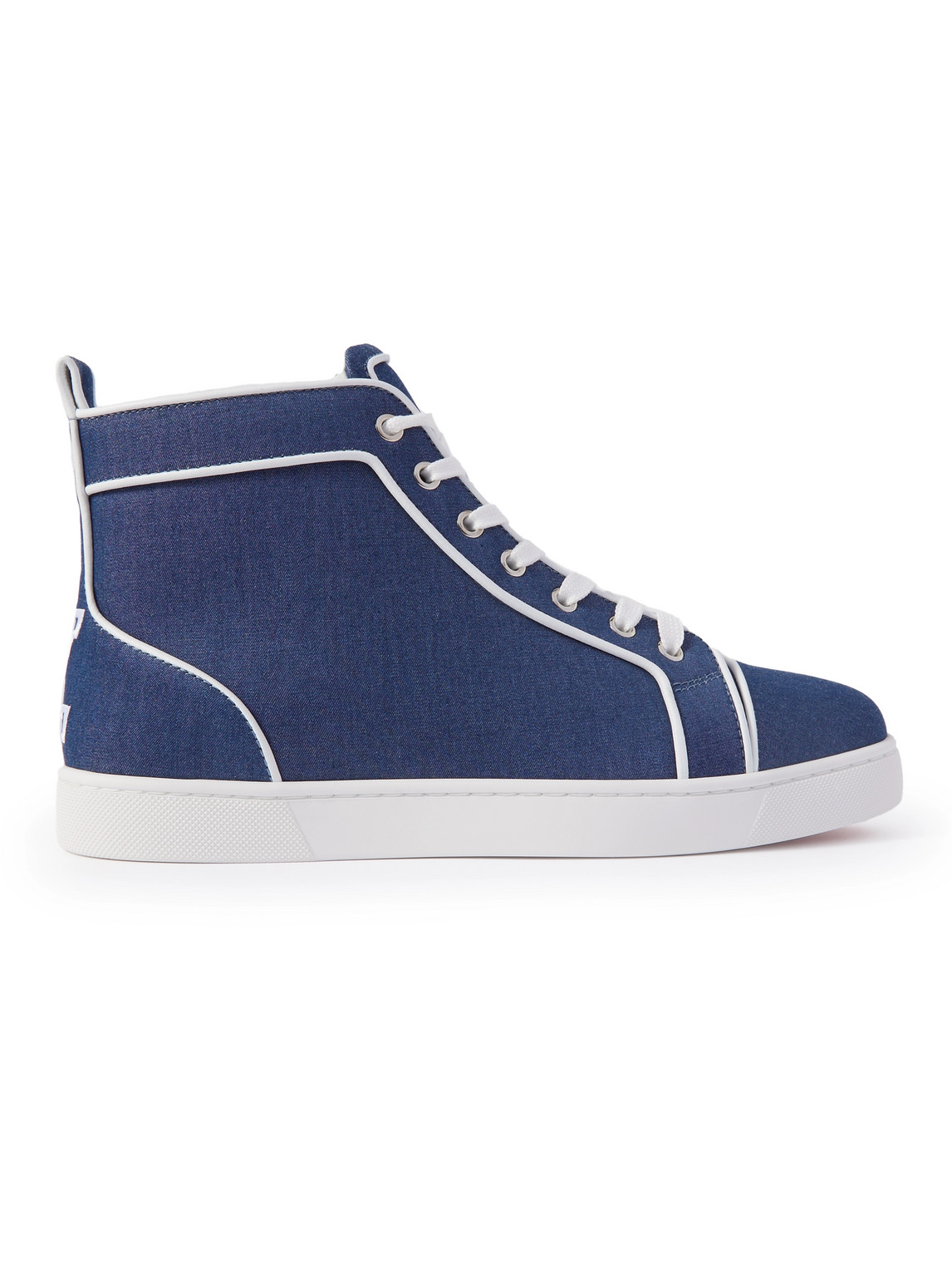 Christian Louboutin - Logo-Embroidered Leather-Trimmed Denim High-Top Sneakers - Men - Blue - EU 46 Christian Louboutin - Logo-Embroidered Leather-Trimmed Denim High-Top Sneakers - Men - Blue - EU 46 von Christian Louboutin
