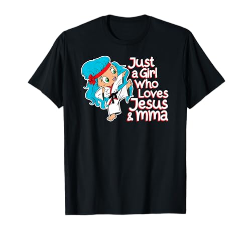 Christian MMA Nur EIN Mädchen, das Jesus liebt Mixed Martial Arts T-Shirt von Christian MMA Designs For Girls