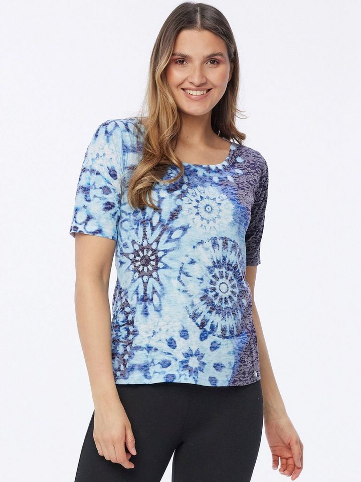 Christian Materne Langarmshirt Halbarmshirt koerpernah mit Batik-Look von Christian Materne