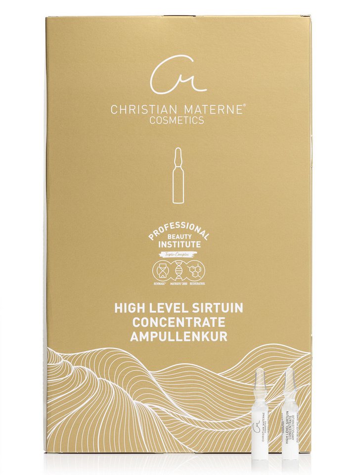 Christian Materne Feuchtigkeitspflege-Set Ampullen "High Level Sirtuin Concentrate" Anti-Aging, 56x 2 ml, straffend, feuchtigkeitsspendend & hauterneuernd von Christian Materne