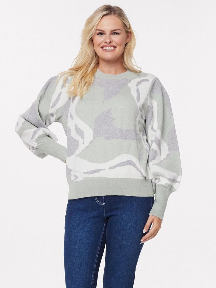 Christian Materne Jacquardpullover Langarmpullover mit Camouflage-Muster von Christian Materne