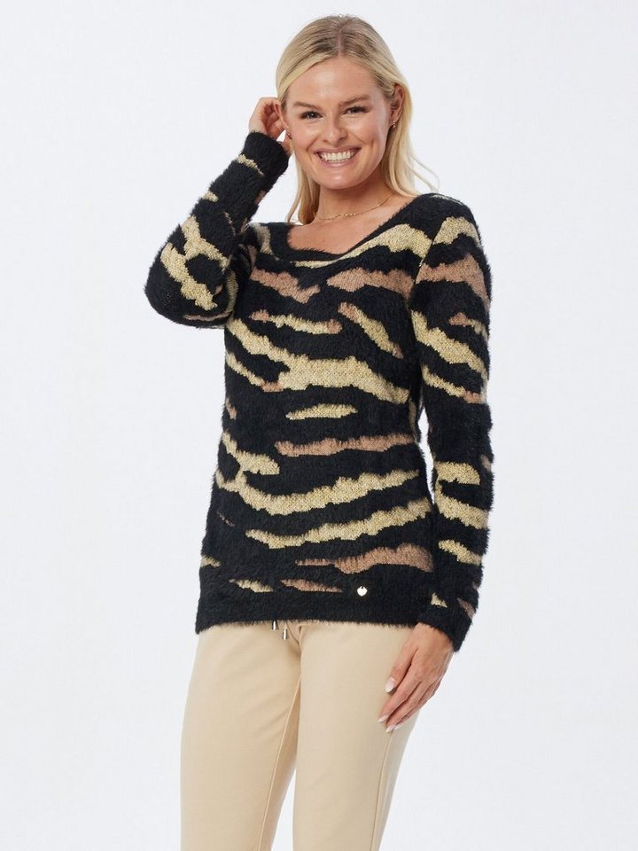 Christian Materne Jacquardpullover Strickware koerpernah mit Tigermuster von Christian Materne