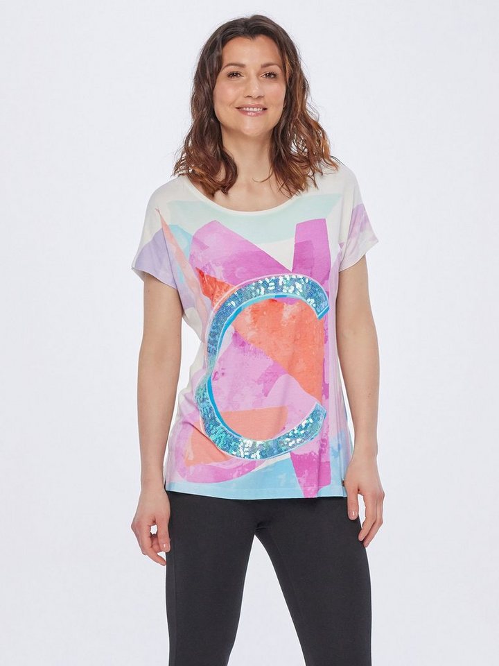 Christian Materne Langarmshirt Kurzarm-Shirt figurumspielend mit Buchstabenprint Christian Materne Langarmshirt Kurzarm-Shirt figurumspielend mit Buchstabenprint von Christian Materne