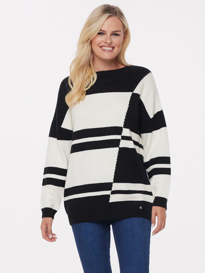 Christian Materne Rundhalspullover Feinstrick Figurumspielend mit Rippbündchen Saum von Christian Materne