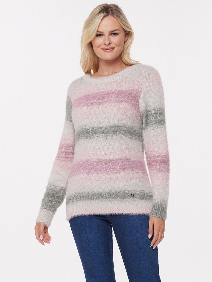 Christian Materne Strickpullover Rundhalspullover koerpernah mit Zopfmuster von Christian Materne