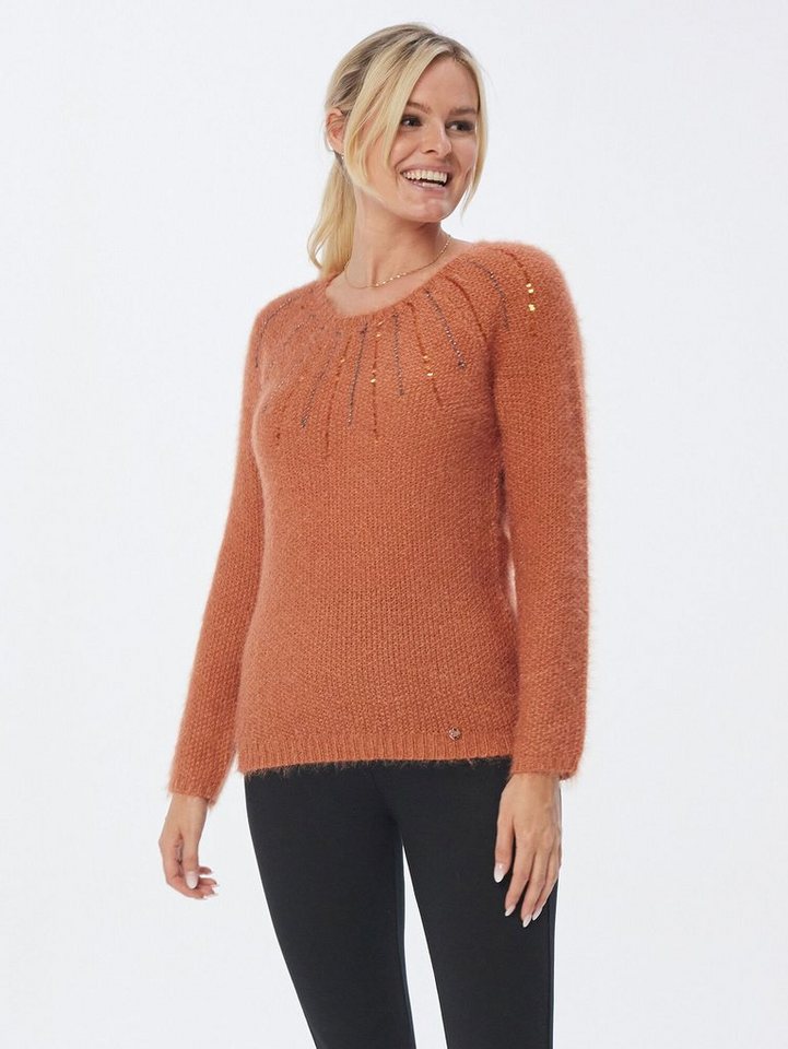 Christian Materne Strickpullover Langarmpullover figurbetont mit Flauschgarn von Christian Materne