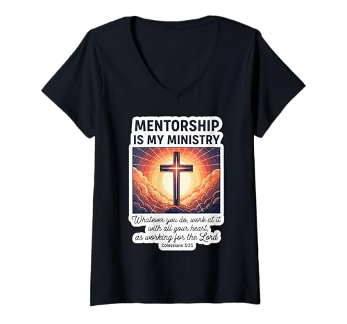 Damen Christliche Mentorenschaft ist Mein Dienst, der Jesus betreut T-Shirt mit V-Ausschnitt Damen Christliche Mentorenschaft ist Mein Dienst, der Jesus betreut T-Shirt mit V-Ausschnitt von Christian Mentor Mentorship Products