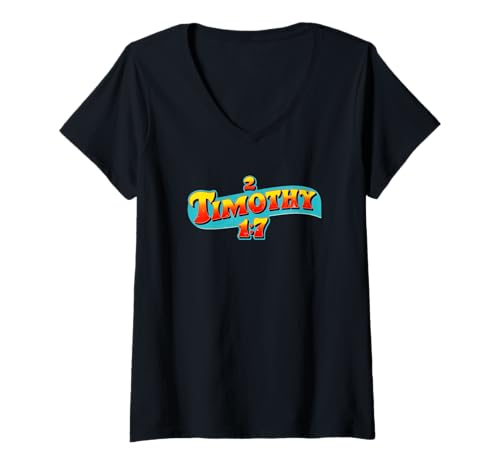 Damen 2 Timothy Bibelzitat, Vers T-Shirt mit V-Ausschnitt Damen 2 Timothy Bibelzitat, Vers T-Shirt mit V-Ausschnitt von Christian Quote. Biblical, Positive