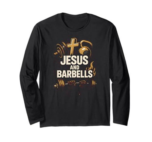 Christian Fitness Jesus und Barbells Cool Herren Faith Bekleidung Langarmshirt Christian Fitness Jesus und Barbells Cool Herren Faith Bekleidung Langarmshirt von Christian Religious Bible Verse Spiritual Clothing