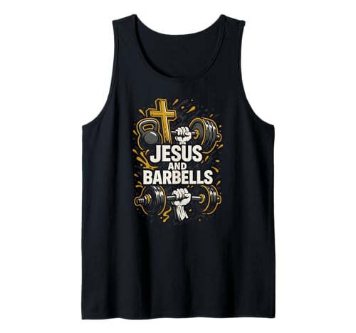 Christian Fitness Jesus und Barbells Cool Herren Faith Bekleidung Tank Top Christian Fitness Jesus und Barbells Cool Herren Faith Bekleidung Tank Top von Christian Religious Bible Verse Spiritual Clothing