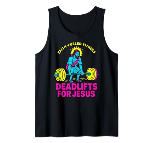 Christian Fitness Kreuzheben für Jesus Cool Herren Religiös Tank Top von Christian Religious Bible Verse Spiritual Clothing