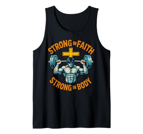Faith Strong in Faith Strong in Body Cool Herren Christian Tank Top Faith Strong in Faith Strong in Body Cool Herren Christian Tank Top von Christian Religious Bible Verse Spiritual Clothing