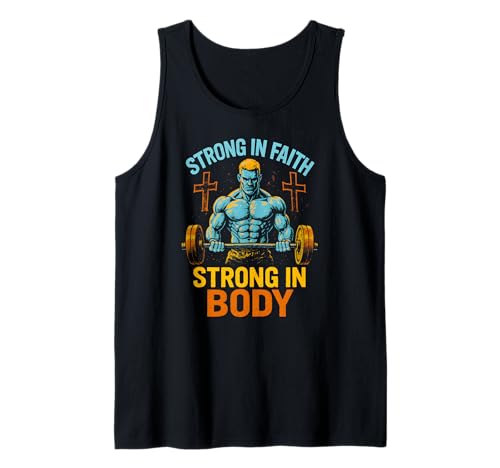 Faith Strong in Faith Strong in Body Cool Herren Christian Tank Top Faith Strong in Faith Strong in Body Cool Herren Christian Tank Top von Christian Religious Bible Verse Spiritual Clothing
