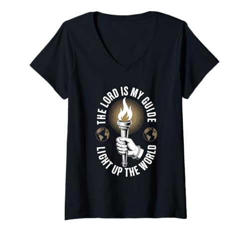 Damen Herr ist Mein Gott, erleuchte die Welt Christliche Streetwear T-Shirt mit V-Ausschnitt Damen Herr ist Mein Gott, erleuchte die Welt Christliche Streetwear T-Shirt mit V-Ausschnitt von Christian Streetwear Bible Verse Apparel