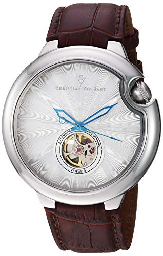 Christian Van Herren Cyclone Automatik Edelstahl Quarz Leder Kalbsleder Armband Braun 20 Casual Uhr (Modell: CV0141) von Christian Van Sant