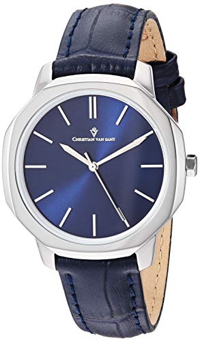 Christian Van Sant Damen Octave Slim Edelstahl Japanisches Quarz Leder Kalbsleder Armband Blau 15 Casual Watch (Modell: CV0502) von Christian Van Sant