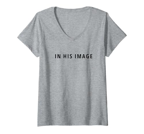 Damen In His Image T-Shirt mit V-Ausschnitt Damen In His Image T-Shirt mit V-Ausschnitt von Christian Vibes
