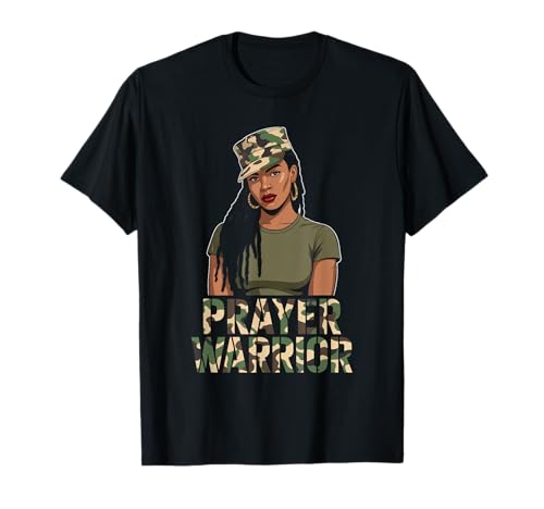 Schwarzes Mädchen Frauen Camo Gebet Krieger Gott Jesus Christian T-Shirt Schwarzes Mädchen Frauen Camo Gebet Krieger Gott Jesus Christian T-Shirt von Christian Warrior Designs