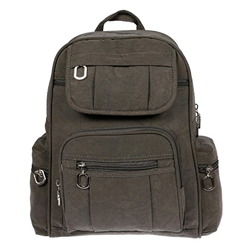 Christian Wippermann Damen Rucksack aus Canvas - Elegant und Modern, 24x30x13 cm - Mittelgroßes Daypack mit 7 Fächern, Stilvoller City Rucksack für Frauen - Alltagstauglich und Vielseitig - Grau Christian Wippermann Damen Rucksack aus Canvas - Elegant und Modern, 24x30x13 cm - Mittelgroßes Daypack mit 7 Fächern, Stilvoller City Rucksack für Frauen - Alltagstauglich und Vielseitig - Grau von Christian Wippermann