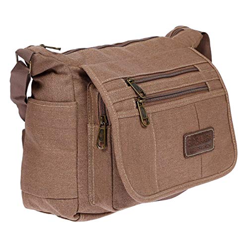 Christian Wippermann Damen Tasche Canvas Umhängetasche Schultertasche Crossover Bag Damenhandtasche Braun von Christian Wippermann
