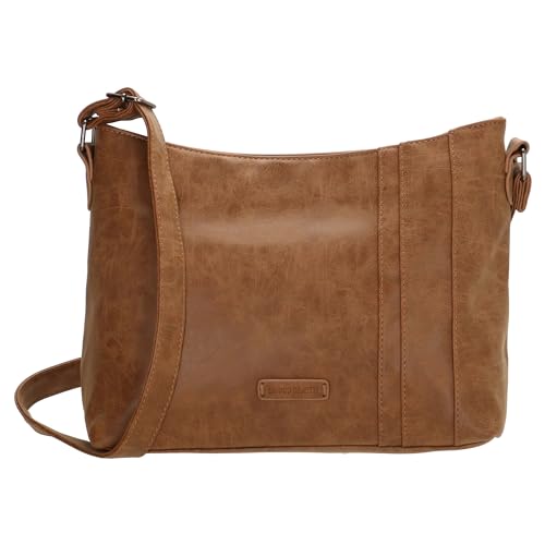 Christian Wippermann Damen Tasche Schultertasche Umhängetasche Crossover Bag Leder Optik Handtasche Camel von Christian Wippermann
