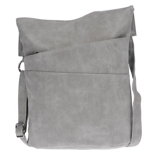 Christian Wippermann Damen Tasche Schultertasche Umhängetasche Crossover Bag Leder Optik Handtasche Grau von Christian Wippermann