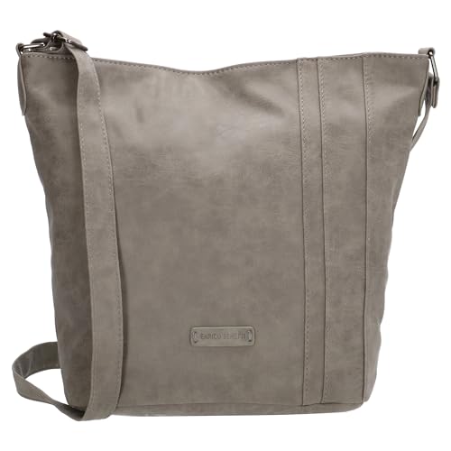 Christian Wippermann Damen Tasche Schultertasche Umhängetasche Crossover Bag Leder Optik Handtasche Grau von Christian Wippermann