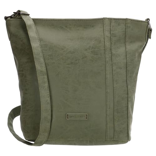 Christian Wippermann Damen Tasche Schultertasche Umhängetasche Crossover Bag Leder Optik Handtasche Olive von Christian Wippermann