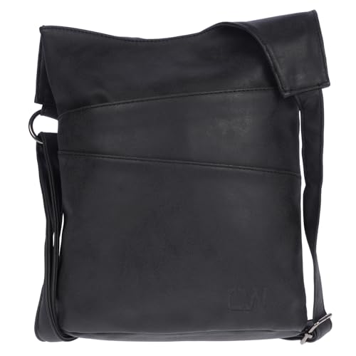 Christian Wippermann Damen Tasche Schultertasche Umhängetasche Crossover Bag Leder Optik Handtasche Schwarz von Christian Wippermann