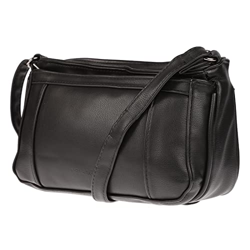Christian Wippermann Damen Tasche Schultertasche Umhängetasche Crossover Bag Leder Optik Handtasche Schwarz von Christian Wippermann