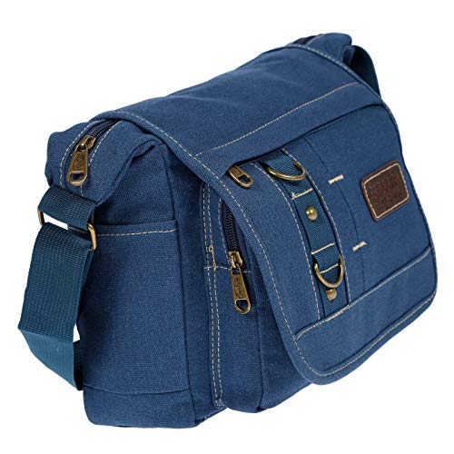 Christian Wippermann Damen Tasche Schultertasche Umhängetasche aus Canvas inversch. Farben Blau von Christian Wippermann