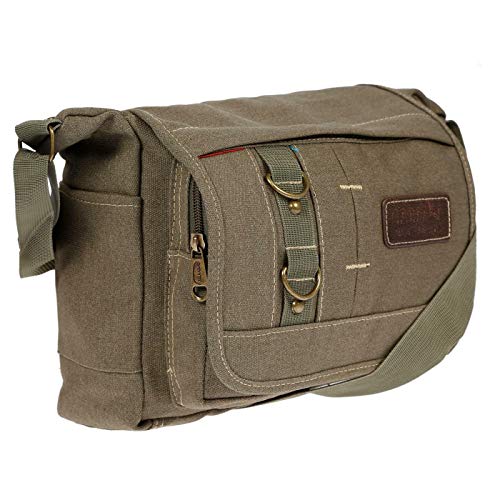 Christian Wippermann Damen Tasche Schultertasche Umhängetasche aus Canvas inversch. Farben Grün von Christian Wippermann