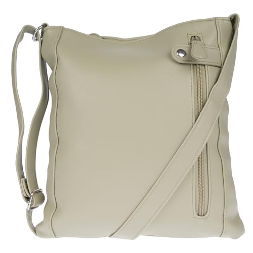 Christian Wippermann Große leichte Damen Tasche Schultertasche Umhängetasche Crossover Bag Leder Optik Handtasche Hellolive von Christian Wippermann
