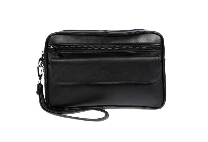 Christian Wippermann Handgelenktasche XL echt Leder Herren Handgelenktasche Herrentasche, Tasche Schwarz Smartphonefach von Christian Wippermann