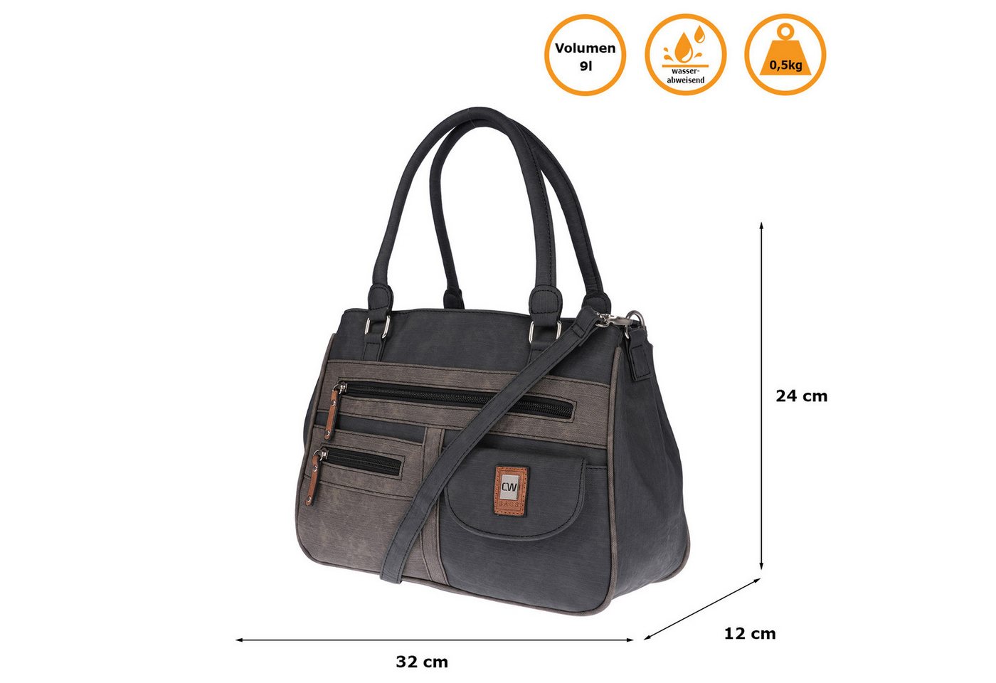 Christian Wippermann Henkeltasche Große Damen Tasche Umhängetasche Schultertasche (1 tlg), Henkeltasche von Christian Wippermann