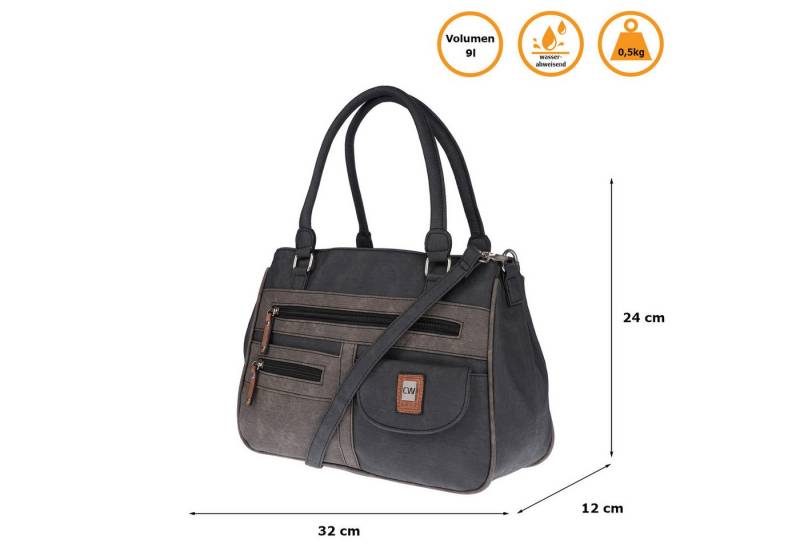 Christian Wippermann Henkeltasche Große Damen Tasche Umhängetasche Schultertasche (1 tlg), Henkeltasche von Christian Wippermann